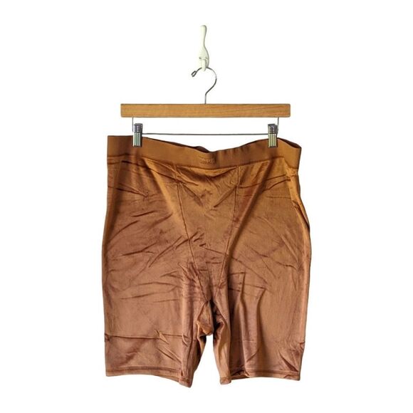 Skims NWT High Rise Stretch Velour Boxer Bike Shorts in Copper Sz 4XL - Picture 3 of 9